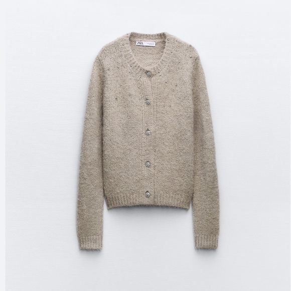 Zara jewel beaded knit cardigan - Picture 1 of 5